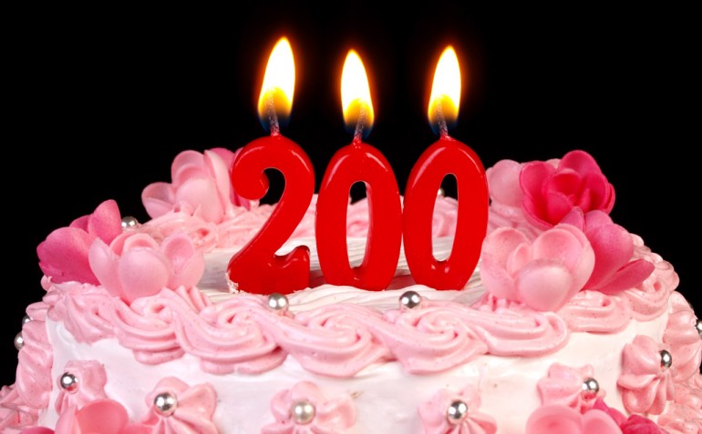 Kake med 200-lys